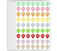 Pegatinas de posición de mapa, calcomanía extraíble impermeable, calcomanía de ubicación de mapa de colores, calcomanías de puntero de mapa, etiquetas indicadoras, 100 unidades