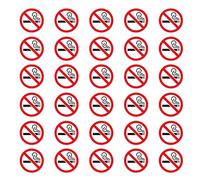 Pegatinas de prohibición de fumar, 30 unidades, cartel de prohibido fumar, diámetro de 7,62 cm, pegatinas para no fumadores con protección UV, señal de advertencia para interior y exterior, cartel de