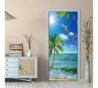 Pegatinas De Puerta 3D, Póster Autoadhesivo Para Puerta, Papel Tapiz Para Puerta, Mural Para Puerta, Arte De Puerta, Pegatina De Pared Para Puerta, Foto De Puerta Palmeras Junto Al Mar 90 X 200 Cm Pa