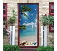 Pegatinas De Puerta Decoración Paisaje De Arboles 95 X 215 Cm Calcomanía De La Puerta 3D Pegatinas De Arte Del Dormitorio Póster Papel Tapiz De La Puerta De Vinilo Removible Para La Ca-35671100863734