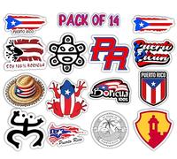 Pegatinas de Puerto Rico - Vinilo resistente al agua y duradero con bandera de Puerto Rico, símbolos de coquí, taínos e iconos culturales - Perfecto para portátiles, coches, botellas de agua, camión,