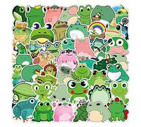 Pegatinas de rana Kawaii de dibujos animados, 50 unidades para adolescentes, niños y adultos, divertidas pegatinas impermeables para scrapbook, monopatín, portátil, maleta, moto, casco, botellas de