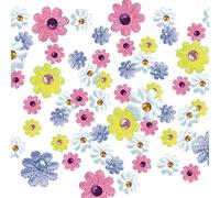 Pegatinas de Raso en Forma de Flor Baker Ross E8826 (Pack de 60) para niños para artes y manualidades, Varios Colores