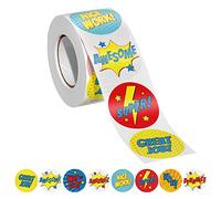 Pegatinas de recompensa para maestros. 1000 pegatinas para niños en 8 diseños. Pegatinas escolares de 1 pulgada en hojas, suministros para profesores para aula, orinal, pegatinas motivacionales..