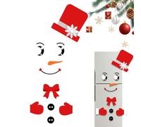 Pegatinas de refrigerador: calcomanías de refrigerador de la cara de muñeco de nieve de Navidad, pegatina de refrgerador de Navidad | Decoración divertida para el hogar para la fiesta de metal de la