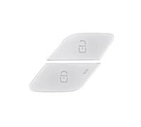 Pegatinas de reparación Compatible Con Benz GLE GLS GLE450 2020 2021 2022 2023 2024 Pegatina Para Botón De Cerradura De Puerta De Coche(Left Silver 2pcs)