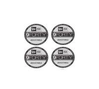 Pegatinas de repuesto para gorra New Era, 9forty ajustables, plateadas, forma redonda, 5 cm x 5 cm, juego de 4