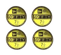 Pegatinas de repuesto para New Era 59FIFTY Snapback, doradas, forma redonda, 5 cm x 5 cm, juego de 4 unidades