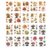 Pegatinas de scrapbooking PET, 20 pegatinas florales Naturaleza Jardín, transparentes impermeables, decorativas para álbumes de recortes, para diario, álbumes de recortes, tarjetas de felicitación,