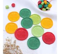 pegatinas de sello de cera, Paquete de pegatinas sello cera multicolor 10/20/30 piezas for sobres boda Navidad en relieve(Red-green-yellow,30pcs)
