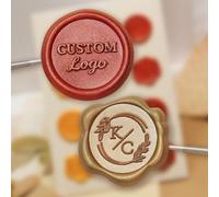 Pegatinas de Sello de Cera Personalizadas, Cera Autoadhesivas Retro con Texto o Logo, para Bodas, Cartas e Invitaciones, Decoración, Color Dorado o Burdeos (32mm)