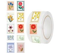 Pegatinas de sellos, etiquetas de álbumes de recortes estilo postal, juego de 500 piezas autoadhesivas, efímera decorativa vintage de 2.3 pulgadas, para diarios, planificadores, manualidades, embalaje