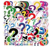 Pegatinas de signos de interrogación 60 pegatinas de vinilo para monopatín, portátil, álbum de recortes, equipaje, coche, bicicleta, teléfono, guitarra, impermeable, divertido, moderno, para niños y