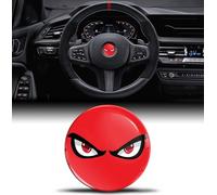 Pegatinas de silicona 3D compatibles con BMW 36131181082 Emblema Volante 45 mm Accesorios Piezas Calcomanías Decoración Volante Ojos Rojos No Fear Eyes V 9