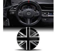 Pegatinas de silicona 3D compatibles con BMW 36131181082 Emblema Volante de 45 mm Accesorios Piezas Calcomanías Decoración Volante Negro Plata Bandera Británica V 21