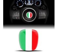 Pegatinas de silicona 3D compatibles con Fiat 500 Emblema Volante Badge Accesorios Piezas Calcomanías Decoración Volante Bandera Italiana VF 8