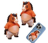 Pegatinas de silicona para libros, diseño de caballo de dibujos animados en 3D, 2 unidades, para diario, manualidades, diario, niñas, aula, escuela