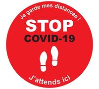Pegatinas de suelo stop covid-19-50X50CM