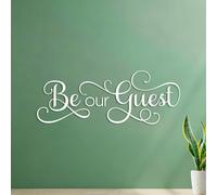 Pegatinas de tallado fino Cita de bienvenida del vestíbulo del hotel y del restaurante "Be Our Guest" 54.6x146cm Impermeable Blanco