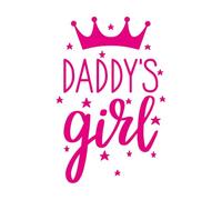 Pegatinas de tallado fino Cita de la niña de papá de la corona para la guardería de la pequeña princesa 64x97.4cm Decoración de carrocerías Rosa roja