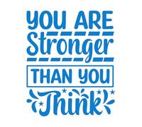 Pegatinas de tallado fino Eres más fuerte de lo que crees, citas motivacionales 41x49.2cm Pintura mural artística Azul