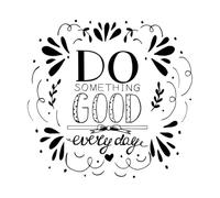 Pegatinas de tallado fino Letras a mano con cita motivacional: "Haz el bien". 54.6x56.8cm Pegatinas para vidrio Negro