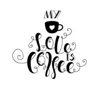 Pegatinas de tallado fino mi amor es el café 42x45cm Vinilos para ventanas Negro