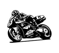 Pegatinas de tallado fino Motociclista de estilo europeo, motociclista de carreras, genial 34x45.9cm Vinilos para ventanas Negro
