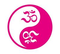 Pegatinas de tallado fino Sala de meditación de filosofía zen Yin Yang 54x54cm Cultura del tatuaje Rosa roja