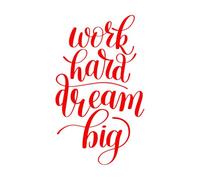 Pegatinas de tallado fino Trabaja duro, sueña en grande, diseño personalizable. 36x60.6cm Cultura del tatuaje Rojo