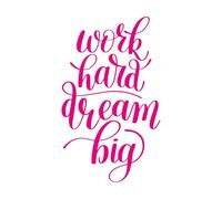 Pegatinas de tallado fino Trabaja duro, sueña en grande, diseño personalizable. 36x60.6cm Decoración de carrocerías Rosa roja