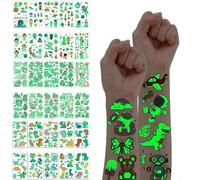 Pegatinas de tatuaje brillantes para niños - 30 estilos mixtos cientos de patrones unicornio/espacio/dinosaurio, regalos de fiesta de cumpleaños para niños y niñas, regalos de vacaciones