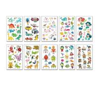 Pegatinas De Tatuaje Con Brillantina, Resistentes Al Agua Y Al Sudor, Para Niños, Con Dibujos De Dinosaurios, Unicornios E Insectos. 120X76mm A0073