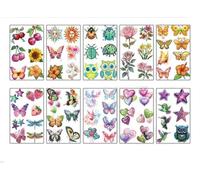 Pegatinas De Tatuaje Con Brillantina, Resistentes Al Agua Y Al Sudor, Para Niños, Con Dibujos De Dinosaurios, Unicornios E Insectos. 120X76mm A0074