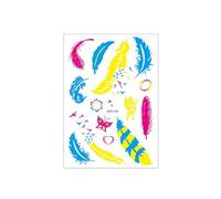 Pegatinas de tatuaje con estampado de lámina fluorescente, pegatinas de tatuaje de brazo impermeables(DKCS-028)