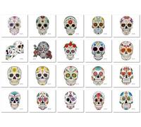 Pegatinas De Tatuaje Con Forma De Calavera De Azúcar Respetuosas Con El Medio Ambiente Para El Día De Los Muertos, Divertidas Pegatinas De Cara De Terror Para Niños Y Adultos. B:60×85mm A0017