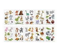 Pegatinas De Tatuaje De Animales De La Selva, Pegatinas De Dibujos Animados Temporales A Prueba De Agua, Lindas Jirafa Simuladas, Amigos Del Bosque