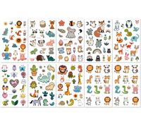 Pegatinas De Tatuaje De Animales Para Niños, Dibujos Animados De León, Elefante, Impermeables, Desechables 120X76mm A0061