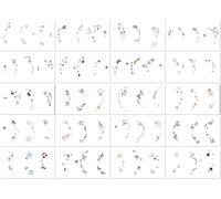 Pegatinas De Tatuaje De Dibujos Animados, Pequeñas Y Lindas, Para Pendientes, Para Orejas, Impermeables, De Larga Duración Y Desechables. 120 * 69mm