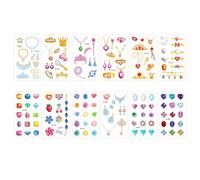 Pegatinas De Tatuaje De Gemas Luminosas Azules, Collar De Simulación, Joyería De Color Azul Oscuro, Pegatinas Temporales Luminosas 104 * 60mm