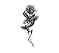 Pegatinas de tatuaje de la serie Snake for mujeres y hombres, tatuajes falsos impermeables, arte corporal, cintura, tatuaje de serpientes (14 * 6,8 cm)(003)