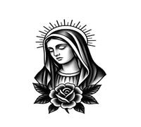 Pegatinas De Tatuaje De Madonna Rosa Para Mujer, Resistentes Al Agua, Sin Manchas, Retención De Color De Larga Duración