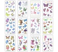 Pegatinas De Tatuaje De Mariposa De Fantasía Con Purpurina Desechables, Resistentes Al Agua Y Respetuosas Con El Medio Ambiente Con Personalidad Lindas Dibujos Animados 120×75mm