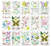 Pegatinas De Tatuaje De Mariposa Lindas De Dibujos Animados Luminosas, Resistentes Al Agua Y Al Sudor, Tatuajes Para Niños Luminosos De Larga Duración Y Respetuosos Con El Medio Ambiente. 120×75mm