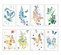 Pegatinas De Tatuaje De Mariposa, Simulación De Fantasía, Pegatinas De Tatuaje De Flor En El Brazo, Resistentes Al Agua Y Al Sudor. 120 * 76mm