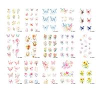 Pegatinas De Tatuaje De Mariposas De Verano Coloridas, Resistentes Al Agua, De Larga Duración, Lindas Pegatinas Para Dedos Y Clavícula, Diseños Pequeños 11 * 18cm