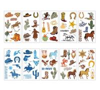 Pegatinas De Tatuaje De Niño Vaquero, Pegatinas De Tatuaje De Dibujos Animados, Lindas Pegatinas De Tatuaje Temporal Para Niños 120 * 69mm