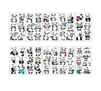 Pegatinas De Tatuaje De Panda Impermeables Para Niños, Dibujos Animados Divertidos, Lindas Pegatinas De Tatuaje Temporales Desechables 69 * 120mm