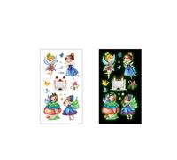 Pegatinas de tatuaje impermeables for niñas retro rosas, Juego de pegatinas de maquillaje para fiestas de niñas(10 pcs K)