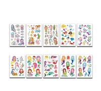 Pegatinas de tatuaje impermeables for niñas retro rosas, Juego de pegatinas de maquillaje para fiestas de niñas(10 pcs g)